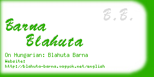 barna blahuta business card